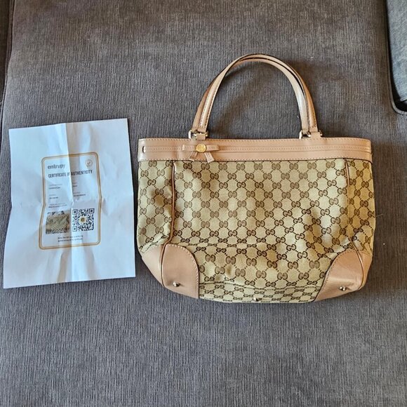 Gucci GG Canvas & Leather Mayfair Tote Bag Comes With 100 % COA - Picture 8 of 14